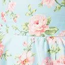 1950s Light Blue & Pink Floral Gina Swing Dress