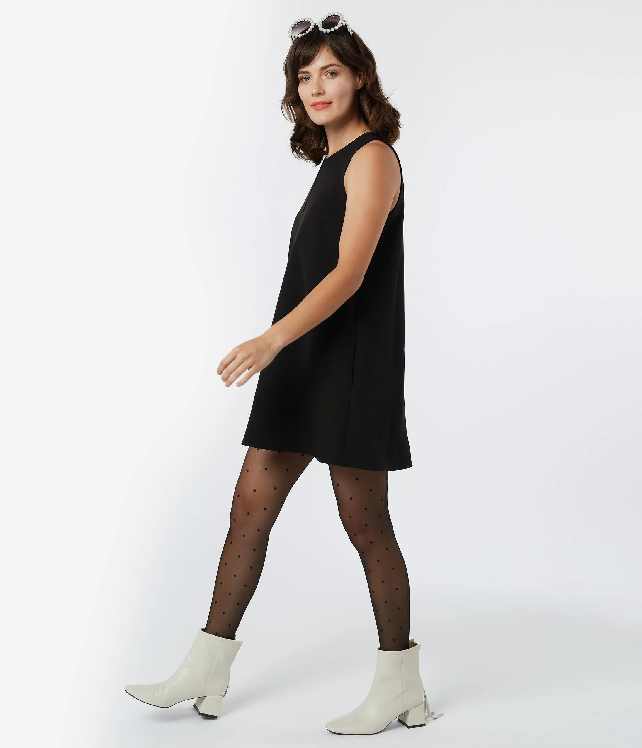 1960s Style Black Sleeveless Shift Dress