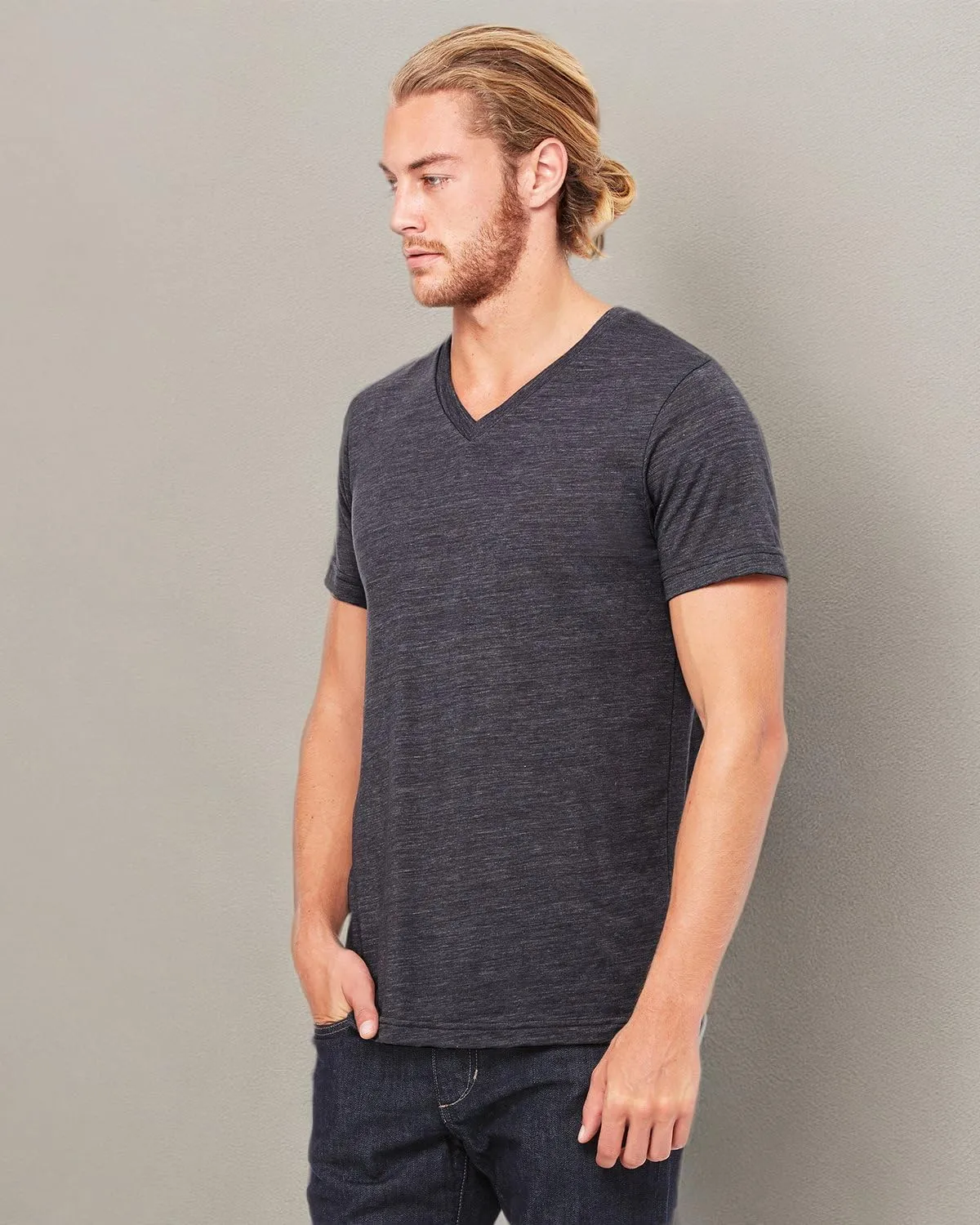 Bella Canvas Men's Comfortable V-Neck Soft Fitted Jersey T-Shirt