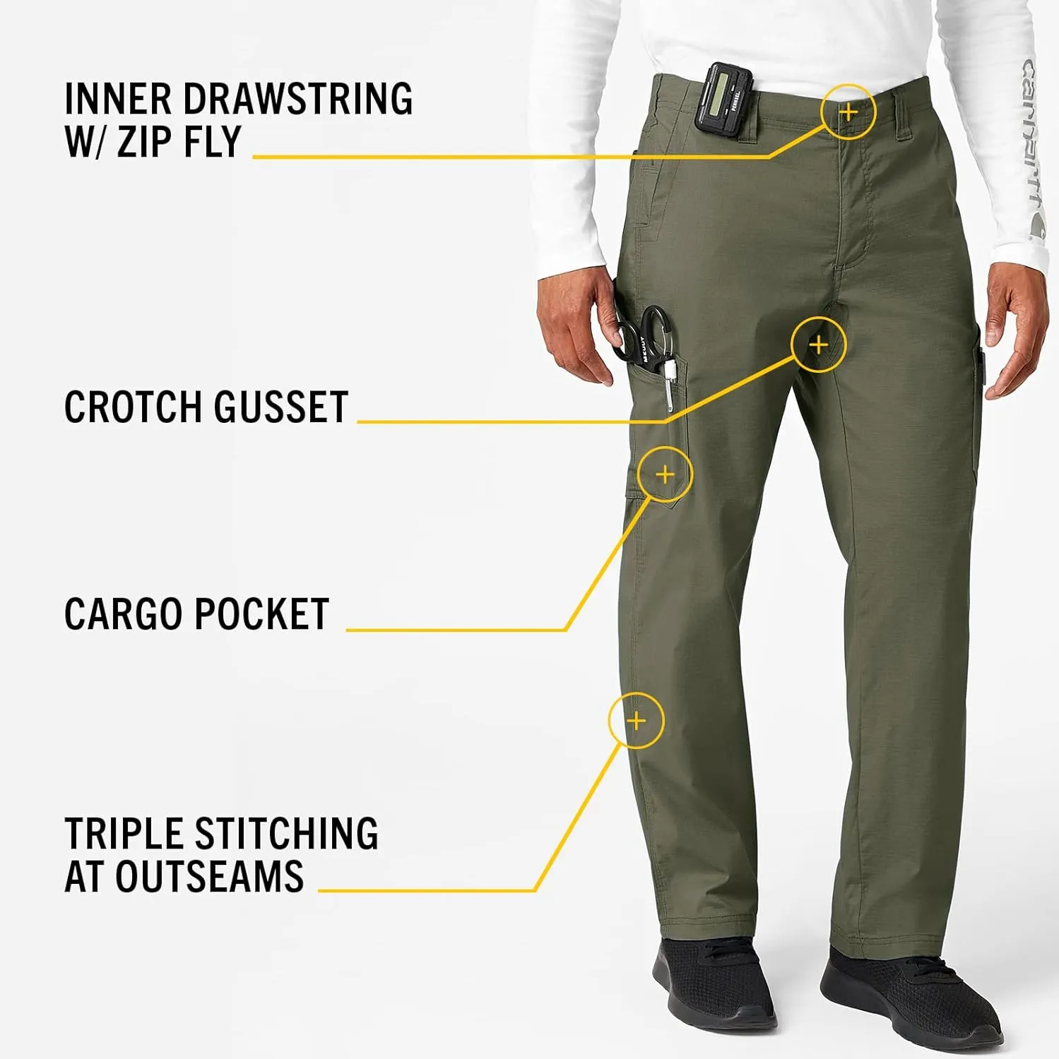 Carhartt Scrubs C55106 Men's Force Modern Fit Twill Straight Leg Pant