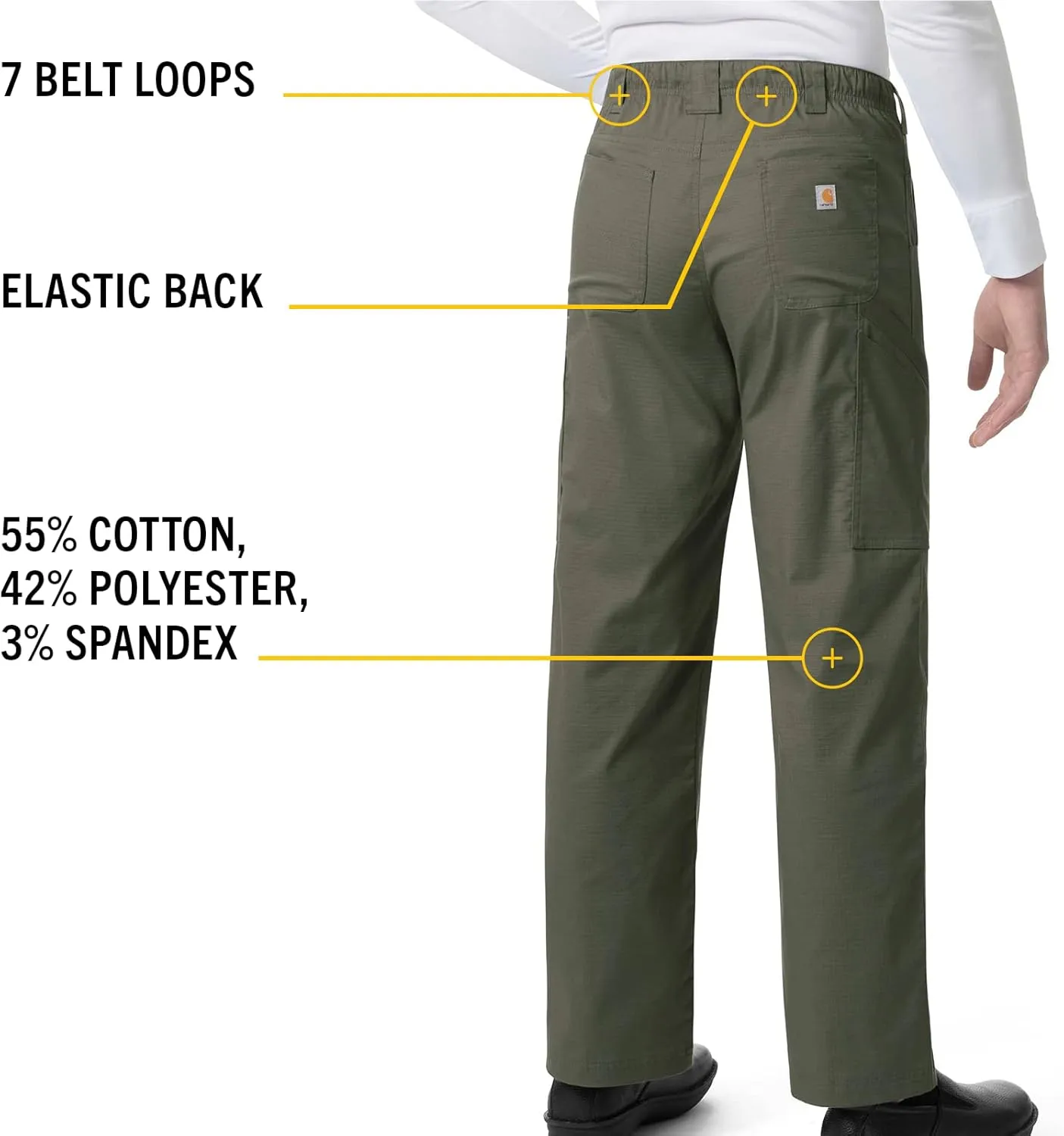 Carhartt Scrubs C55106 Men's Force Modern Fit Twill Straight Leg Pant