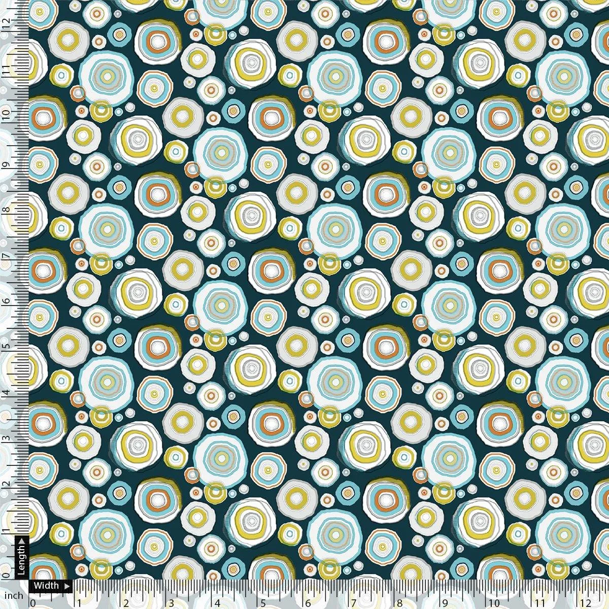 Casual Colourful Watercolour Rounded Digital Printed Fabric - Pure Georgette
