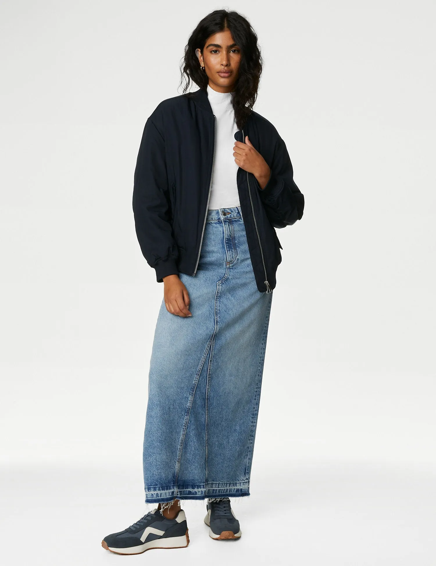 Cotton Rich Funnel Neck Vest Top
