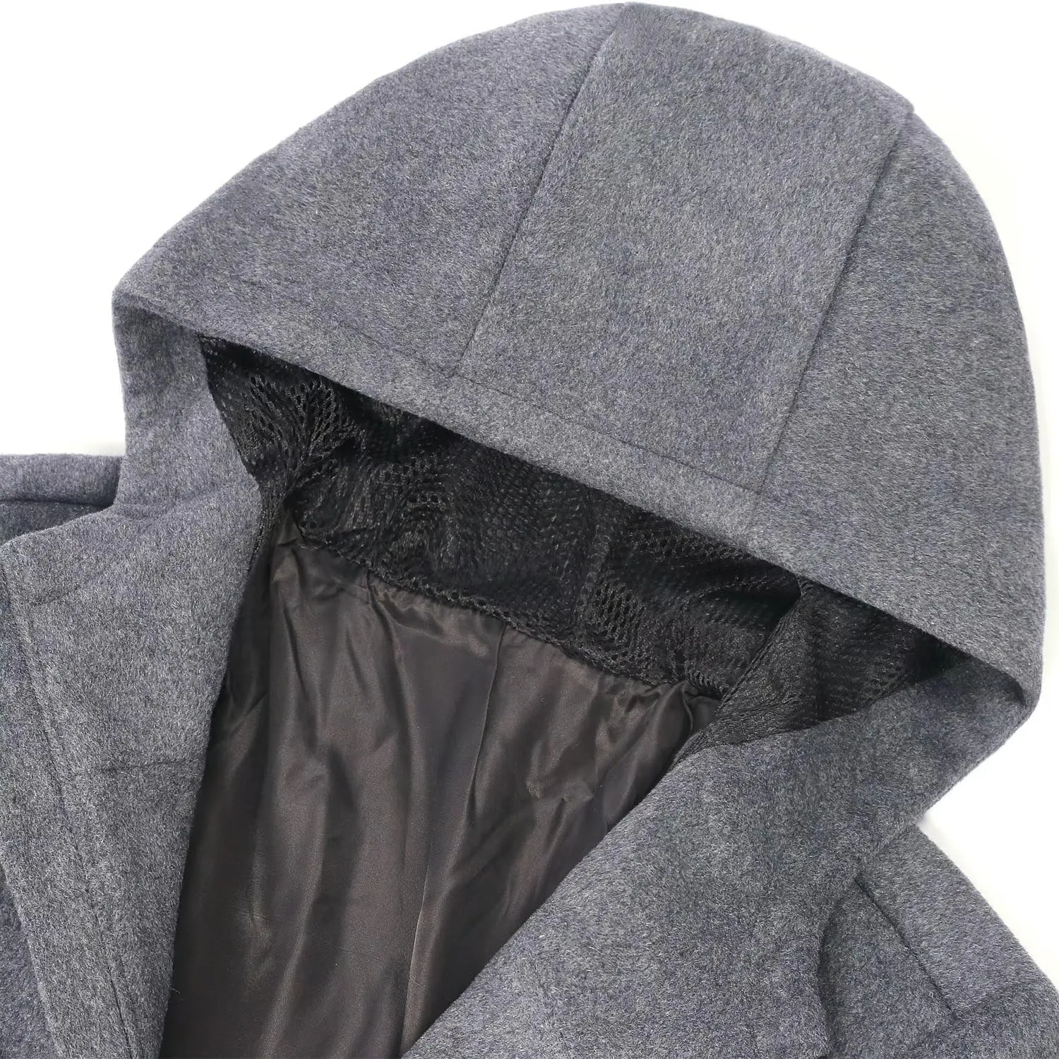 ELETOP Men's Trench Coat Long Wool Coat Winter Classic Overcoat Top Pea Coat