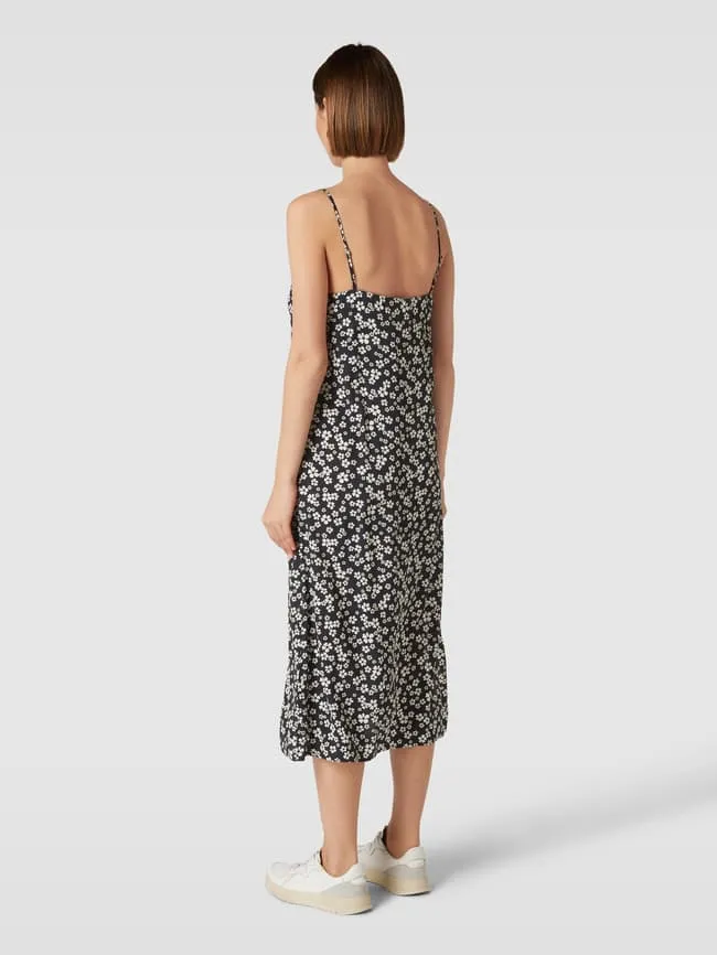Jake*s Casual Allover Floral Midi Dress, Black