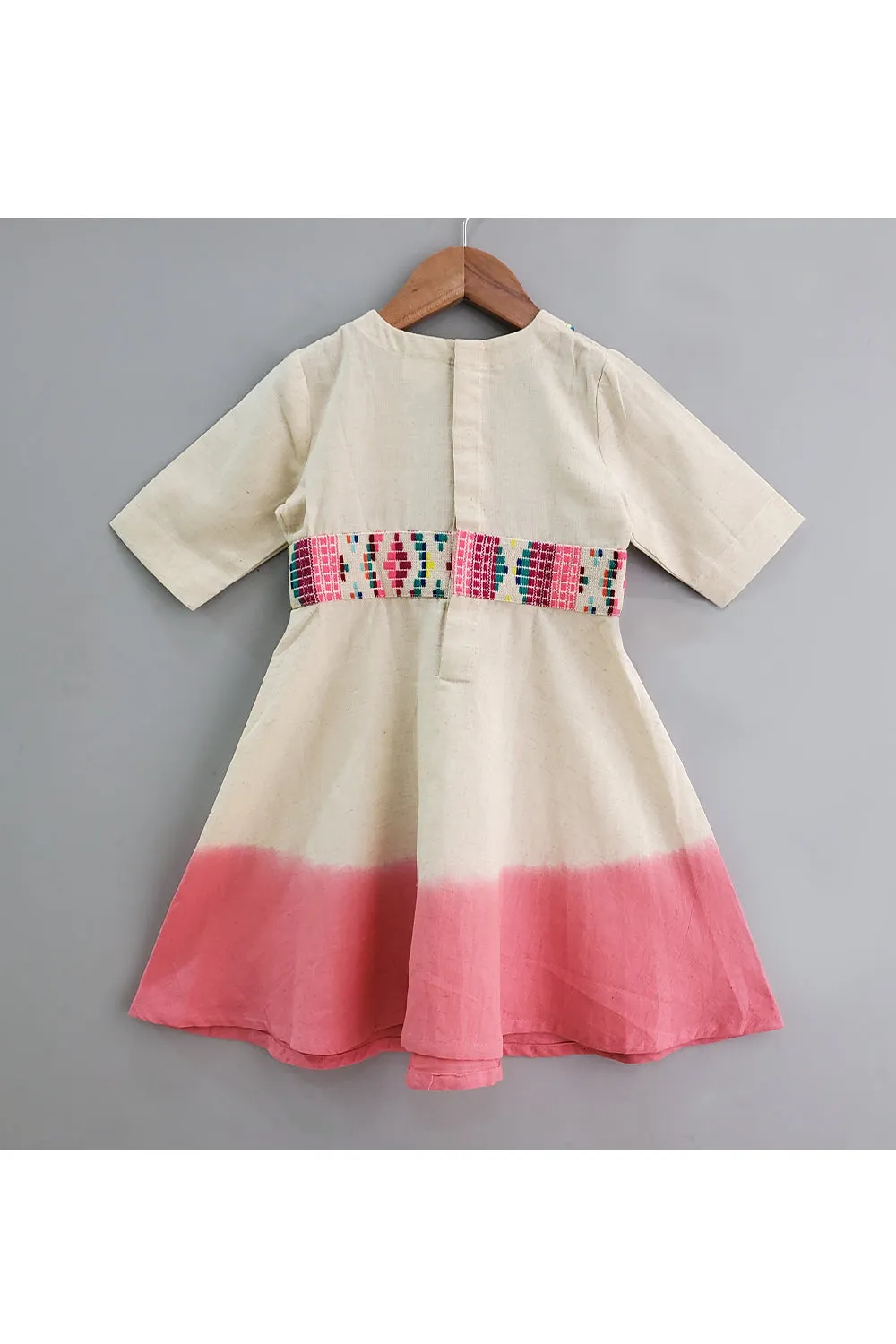 Multicolor Thread Work And Tassel Detailing Dress