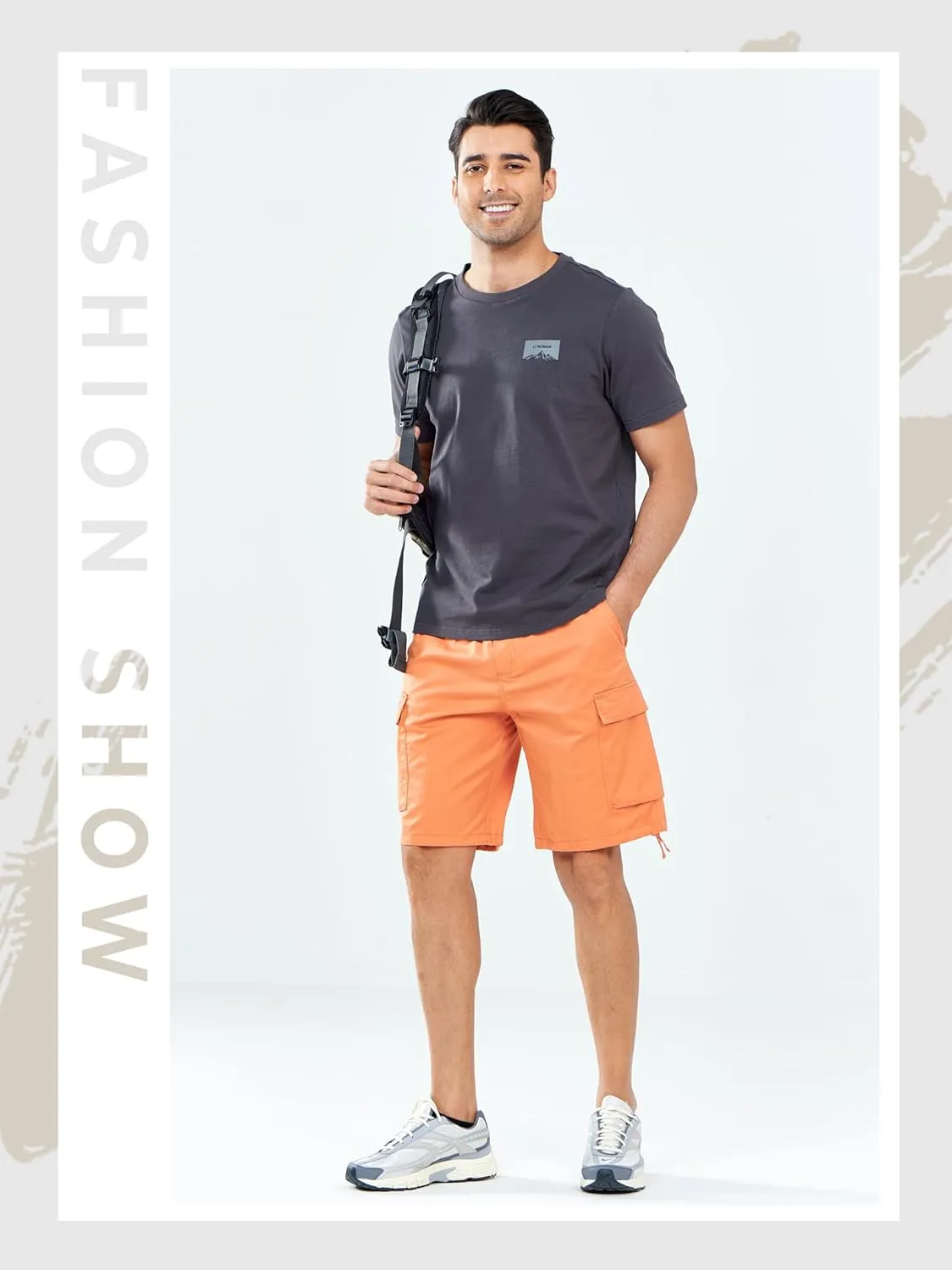 NORTHYARD Mens Twill Casual Cotton Cargo Shorts Drawstring Elastic Waist & 6 Pockets Classic Work Shorts for Men