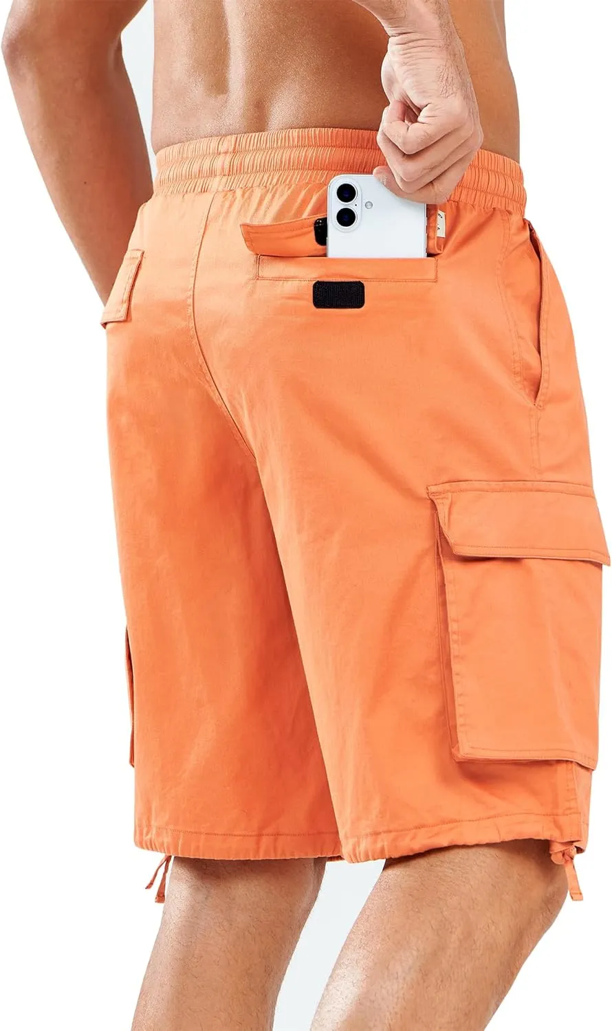 NORTHYARD Mens Twill Casual Cotton Cargo Shorts Drawstring Elastic Waist & 6 Pockets Classic Work Shorts for Men