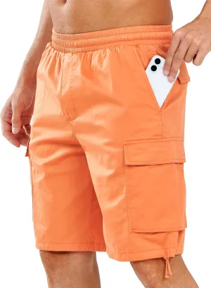 NORTHYARD Mens Twill Casual Cotton Cargo Shorts Drawstring Elastic Waist & 6 Pockets Classic Work Shorts for Men