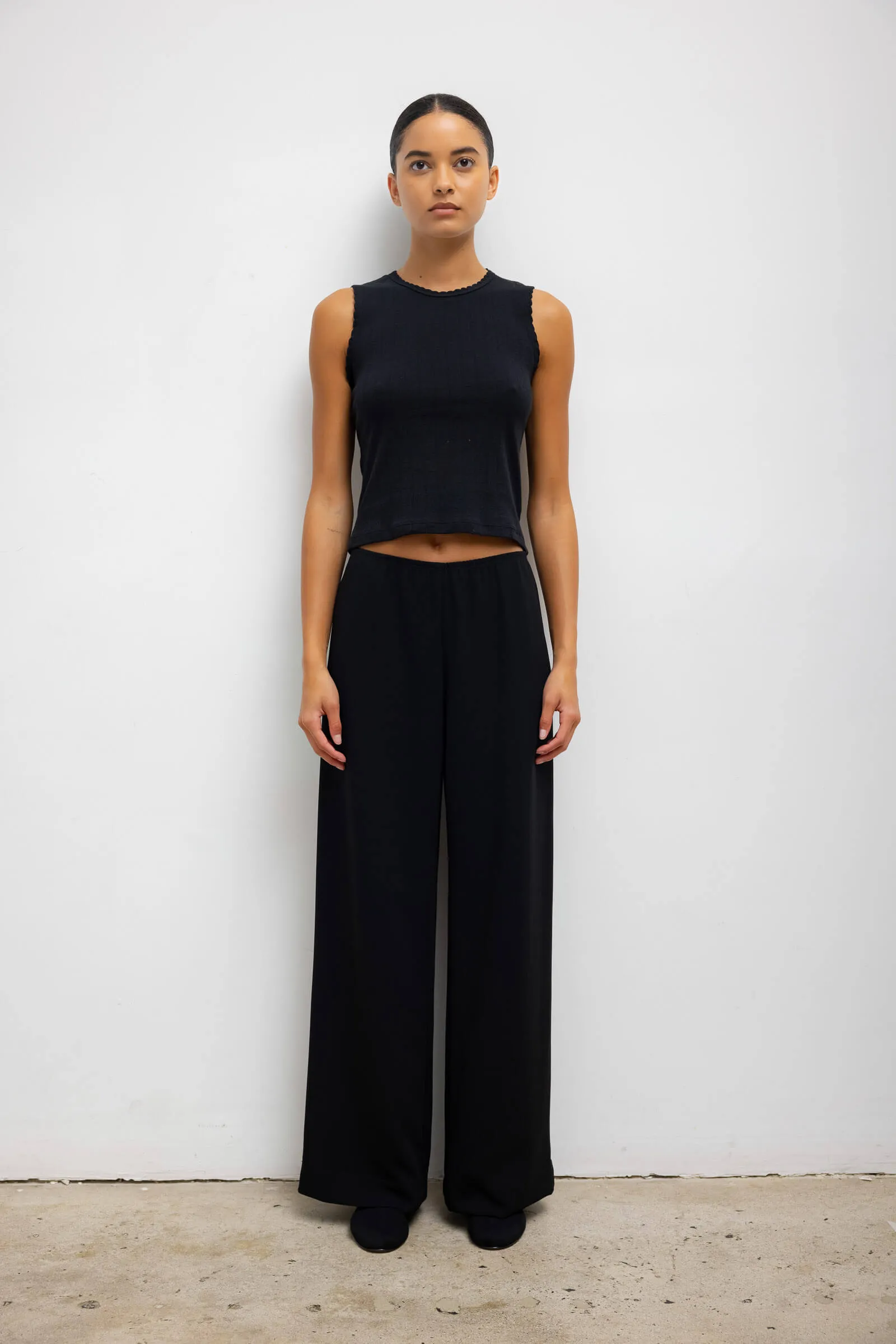 Pointelle Sleeveless Crew
