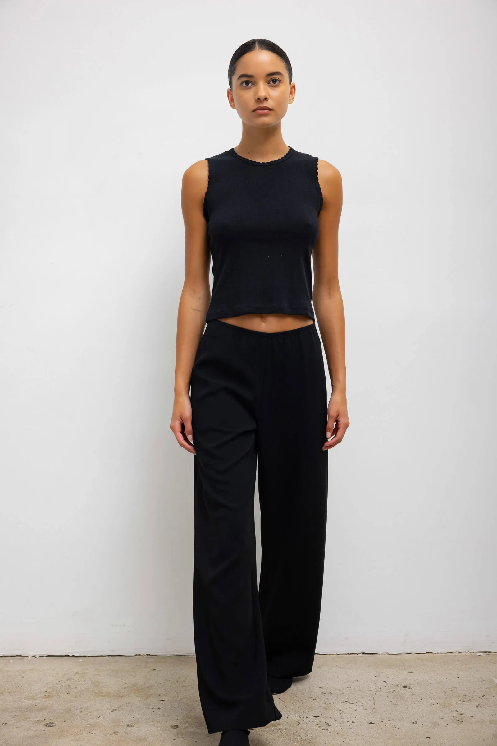 Pointelle Sleeveless Crew