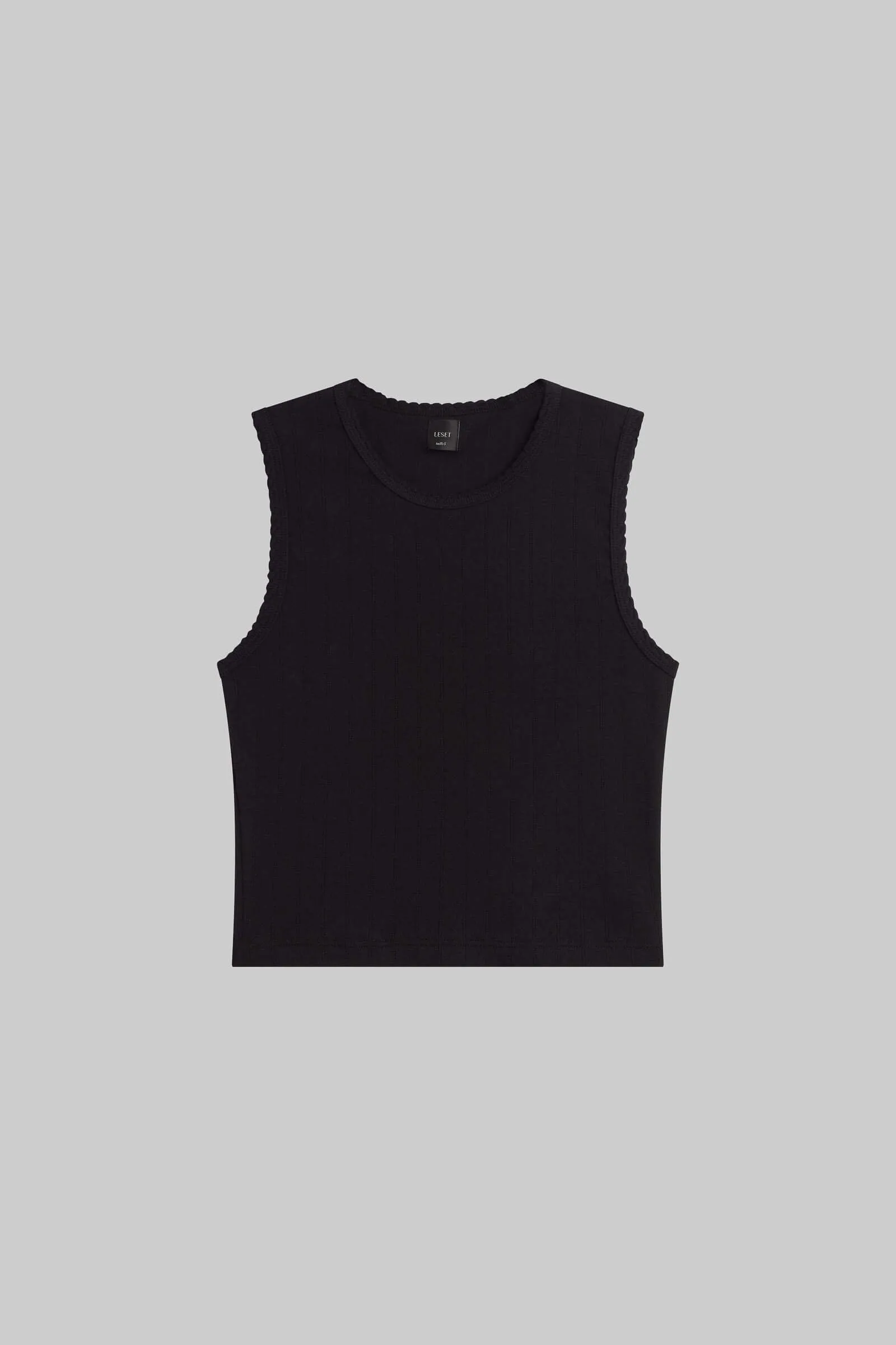 Pointelle Sleeveless Crew