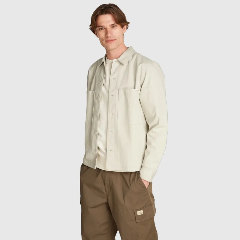Relaxed Utility Overshirt - Beige