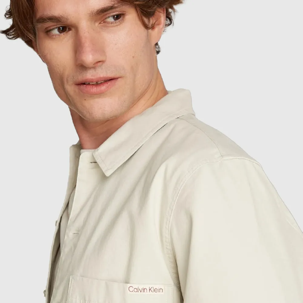 Relaxed Utility Overshirt - Beige