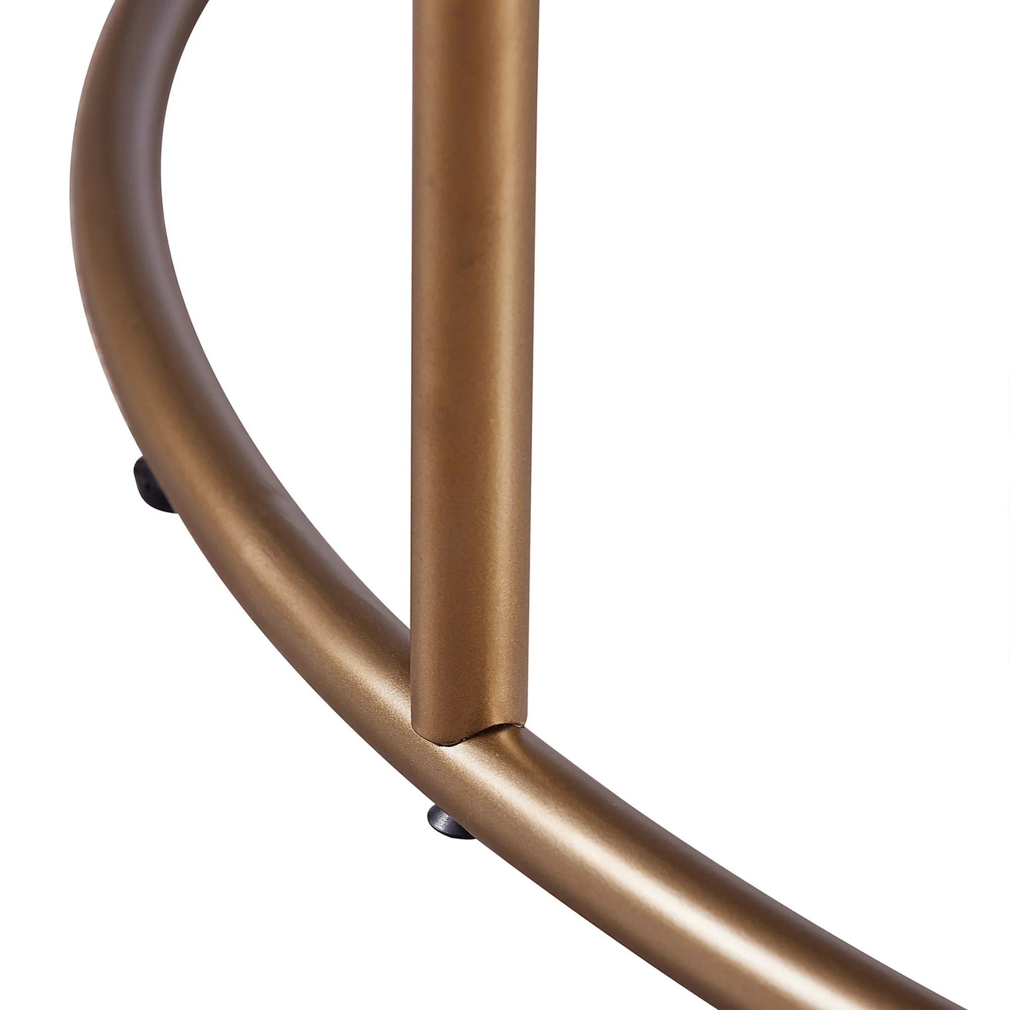 Teamson Home Marmo Modern Tall Round Coffee, End, Side Table, Home Furniture in Brass
