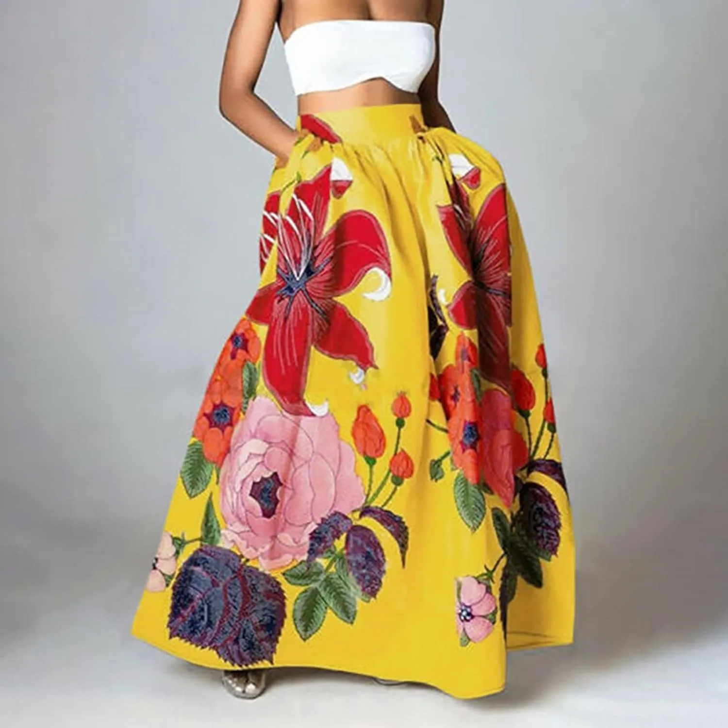 Womens Long Skirt 2025 Summer Casual Trendy Beach Western Skirts Music Festival Outfits Hippie Clothes