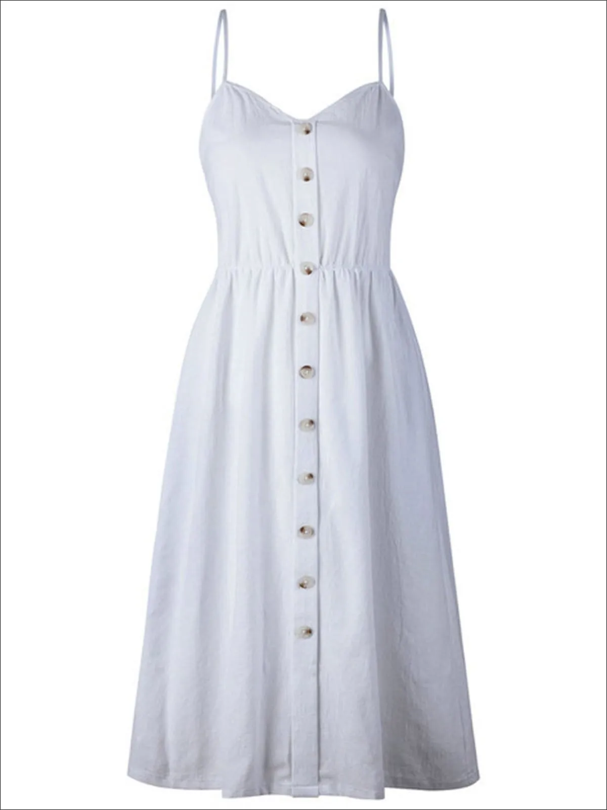 Women's Vintage Sleeveless Casual Dress With Front Pockets (Multiple Color Options)