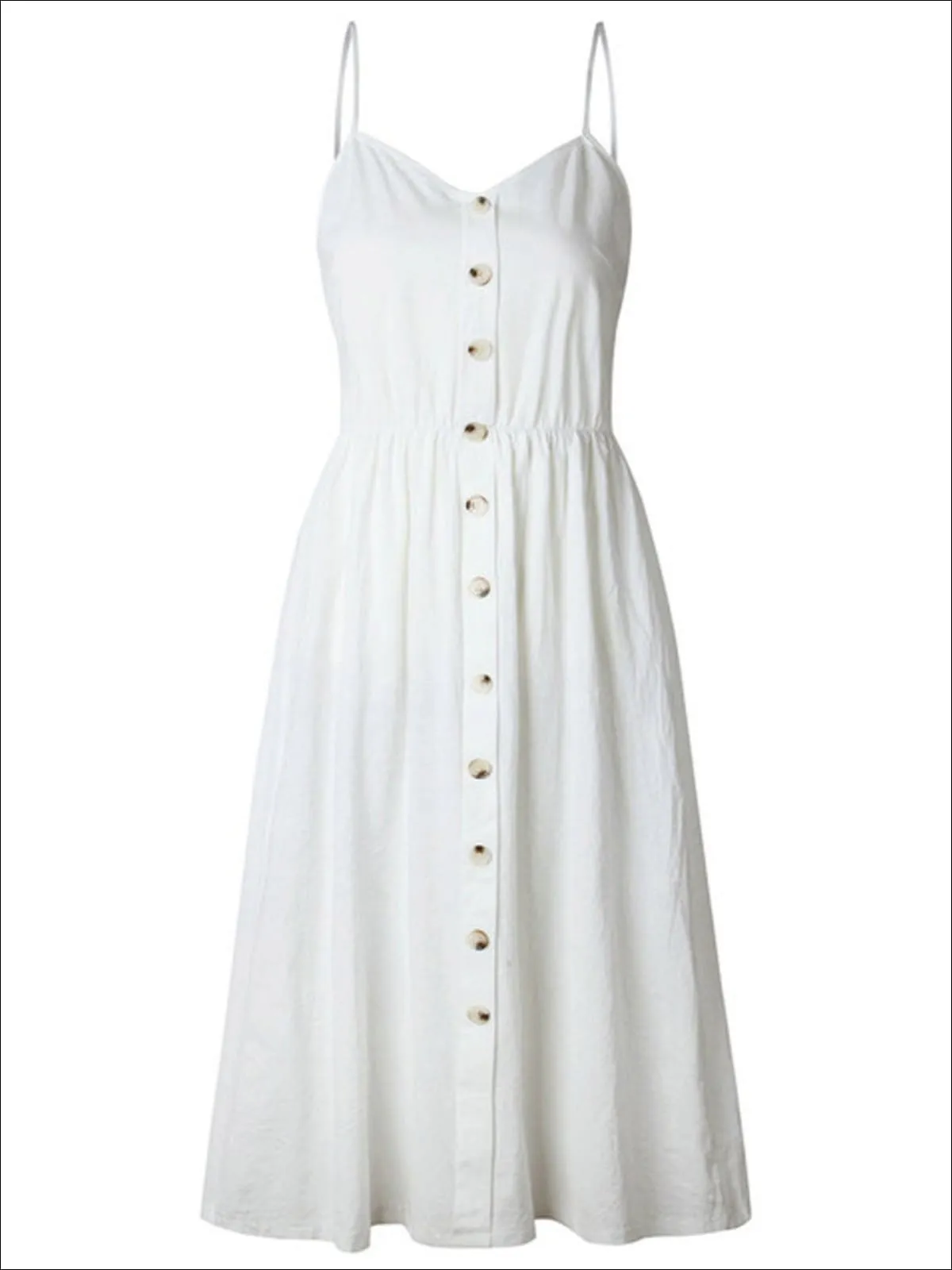 Women's Vintage Sleeveless Casual Dress With Front Pockets (Multiple Color Options)