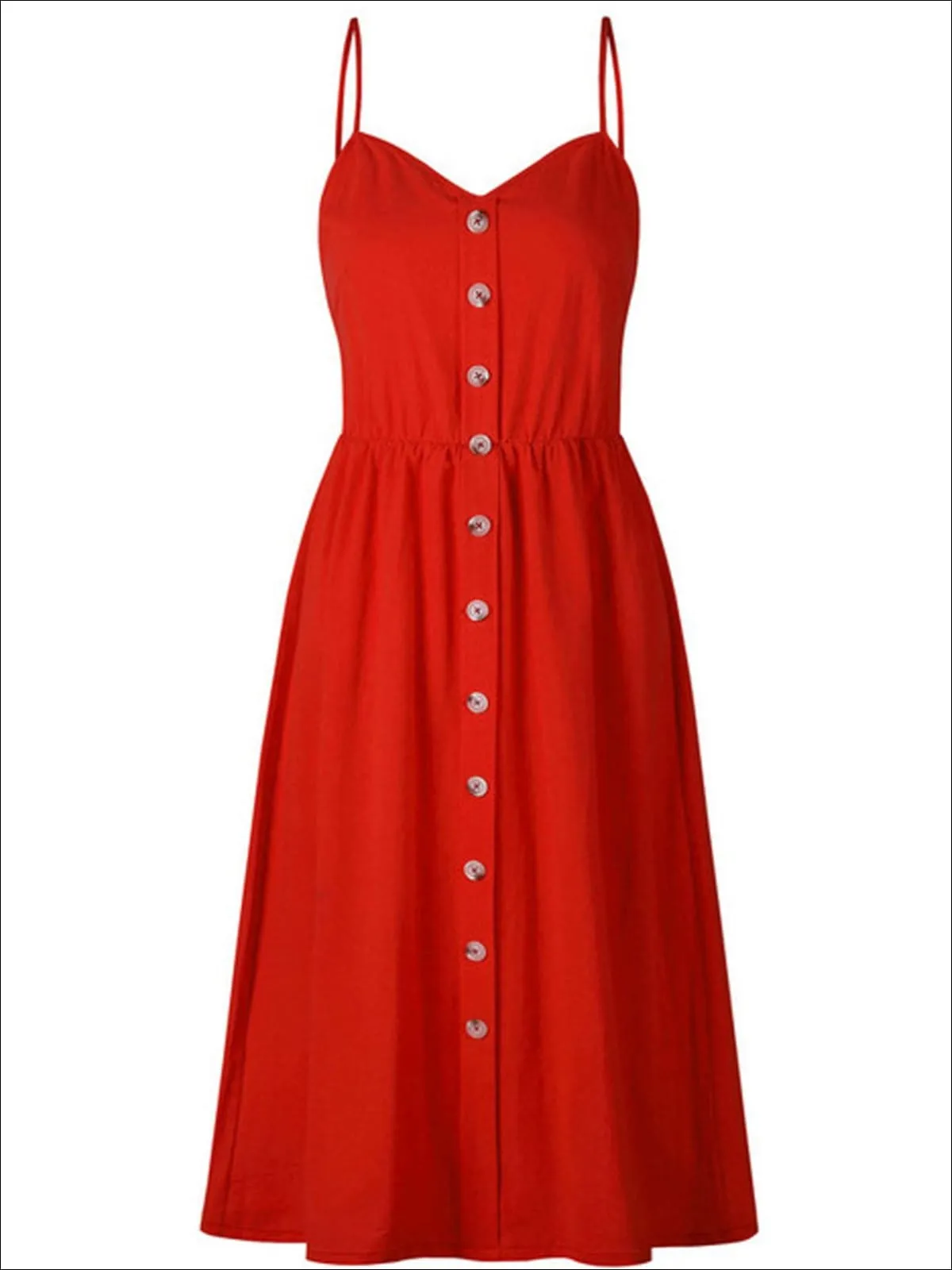Women's Vintage Sleeveless Casual Dress With Front Pockets (Multiple Color Options)