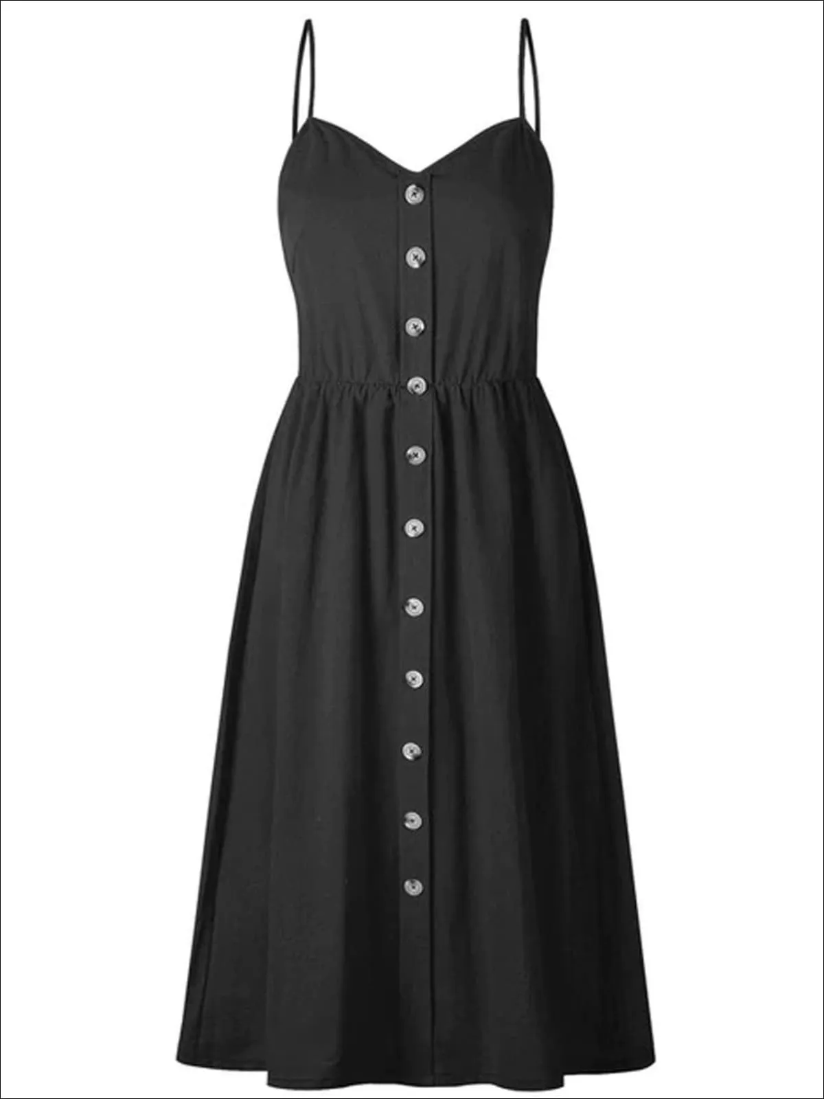 Women's Vintage Sleeveless Casual Dress With Front Pockets (Multiple Color Options)